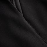 Nora | Verfeinertes Schwarzes Kleid mit Gürtel und Mandarin-Kragen