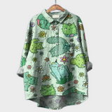 Magdalena - Handgemachte Damenbluse mit floralem Design