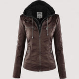 Laurina™ | Taillierte Bikerjacke mit Kapuze