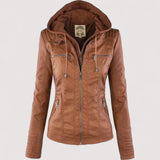 Laurina™ | Taillierte Bikerjacke mit Kapuze