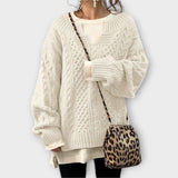 Aurora - Übergroßer Strickpullover mit Zopfmuster