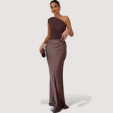 Tilda™ | One-Shoulder-Satin-Maxikleid