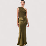 Tilda™ | One-Shoulder-Satin-Maxikleid
