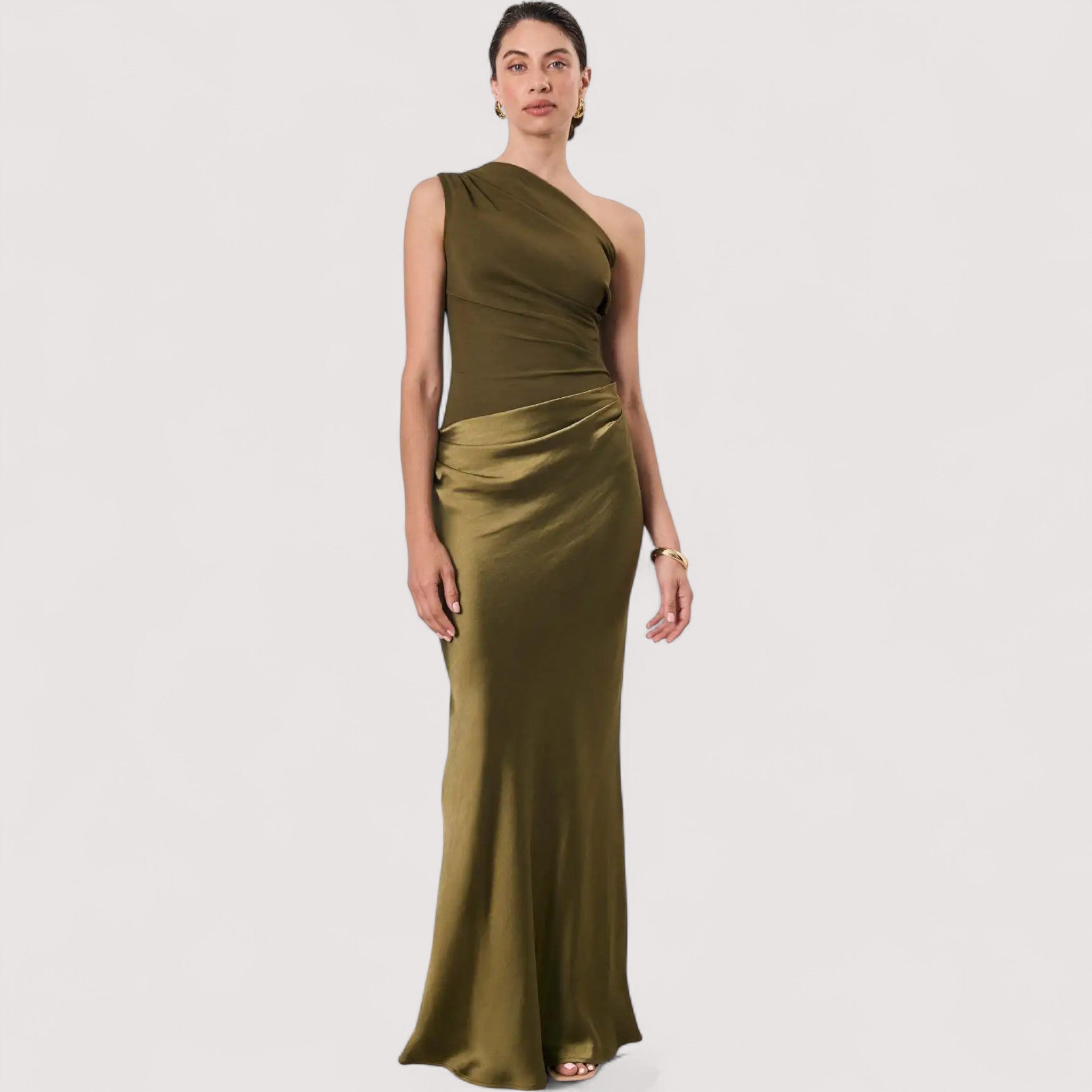 Tilda™ | One-Shoulder-Satin-Maxikleid