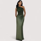 Tilda™ | One-Shoulder-Satin-Maxikleid