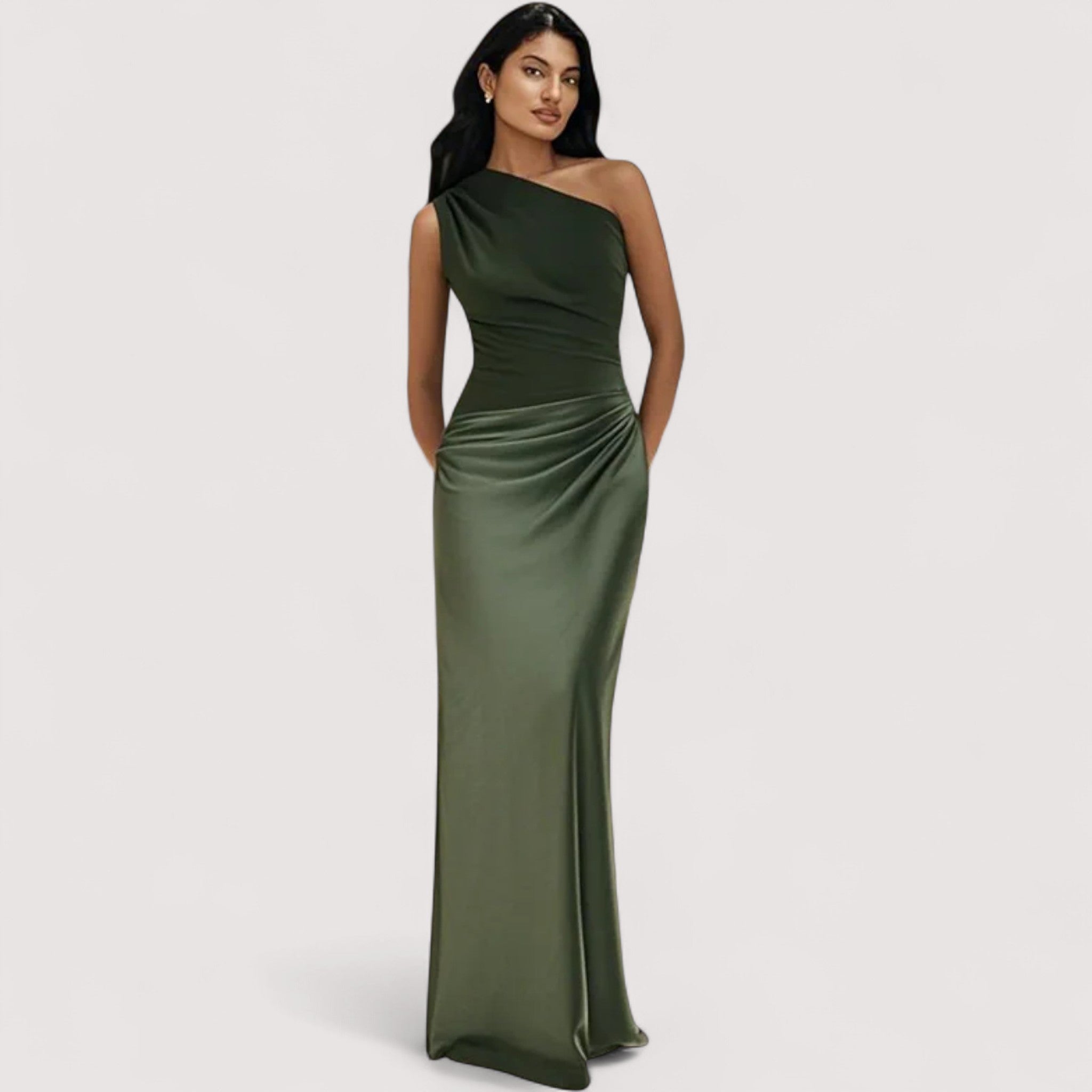 Tilda™ | One-Shoulder-Satin-Maxikleid