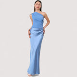 Tilda™ | One-Shoulder-Satin-Maxikleid