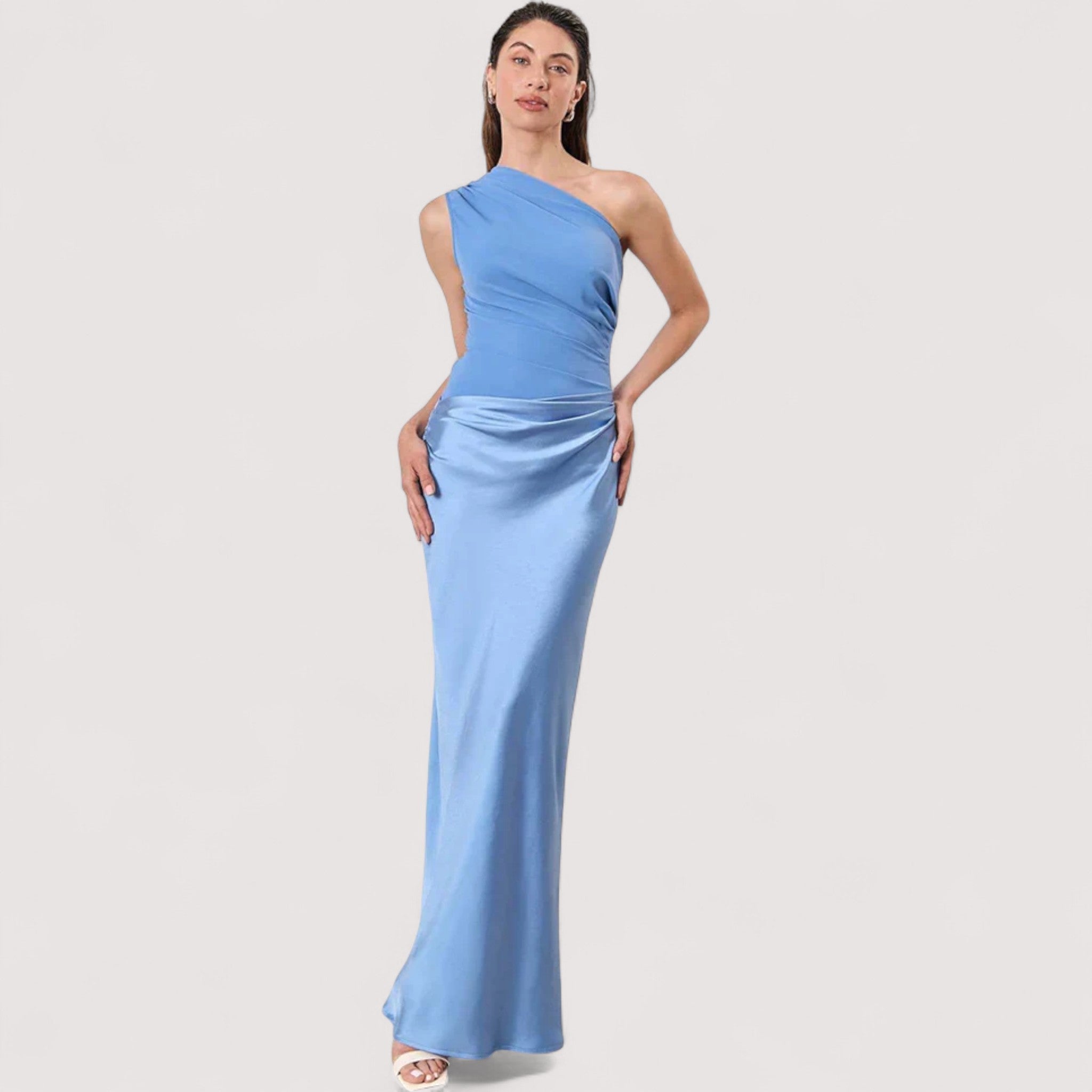Tilda™ | One-Shoulder-Satin-Maxikleid