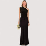 Tilda™ | One-Shoulder-Satin-Maxikleid